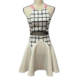 Dress the Population Printed Retro Pop Fit & Flare A-line Sleeveless Dress Small